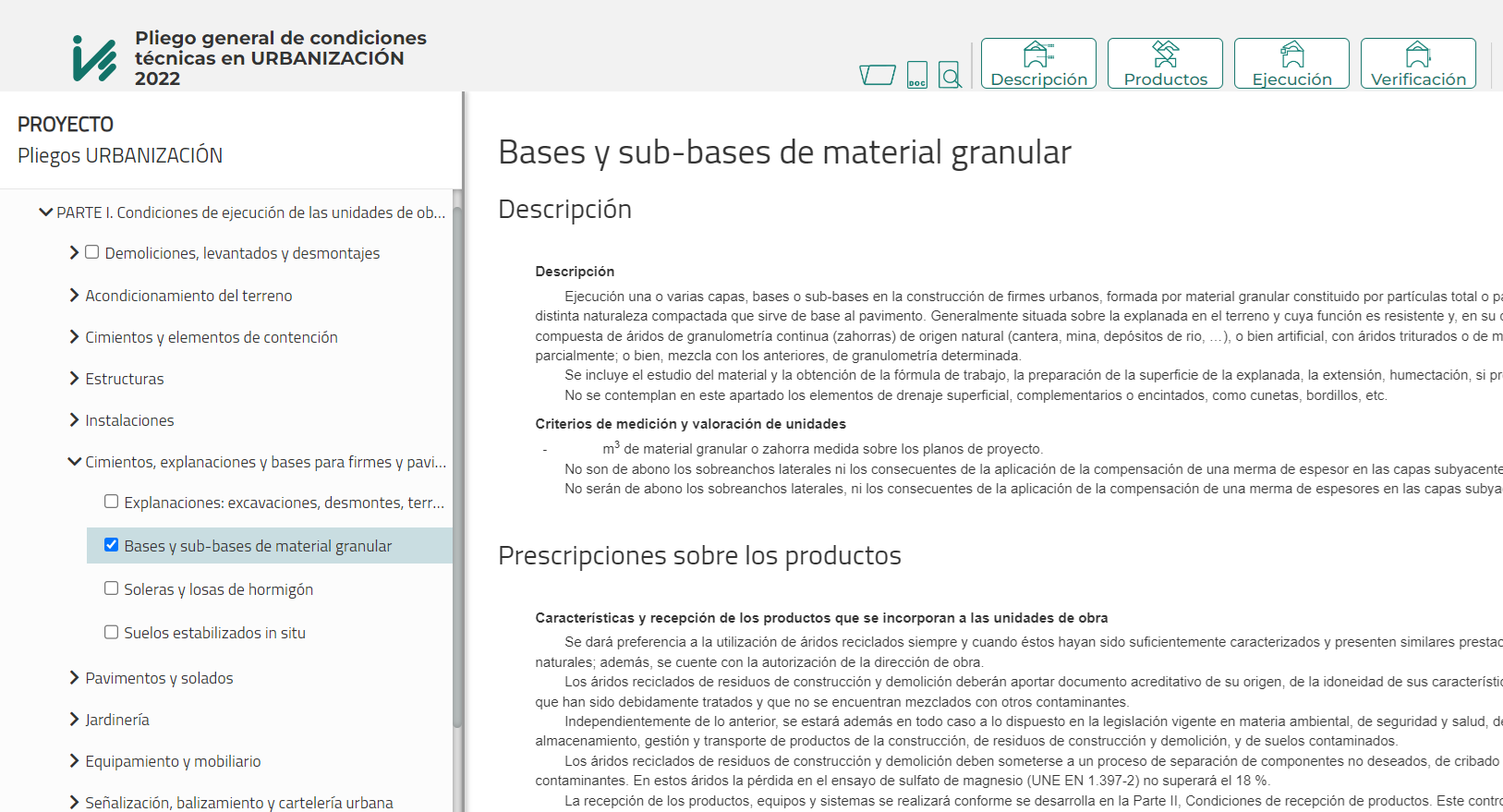 Pliegos Generales de Condiciones Técnicas en Urbanización